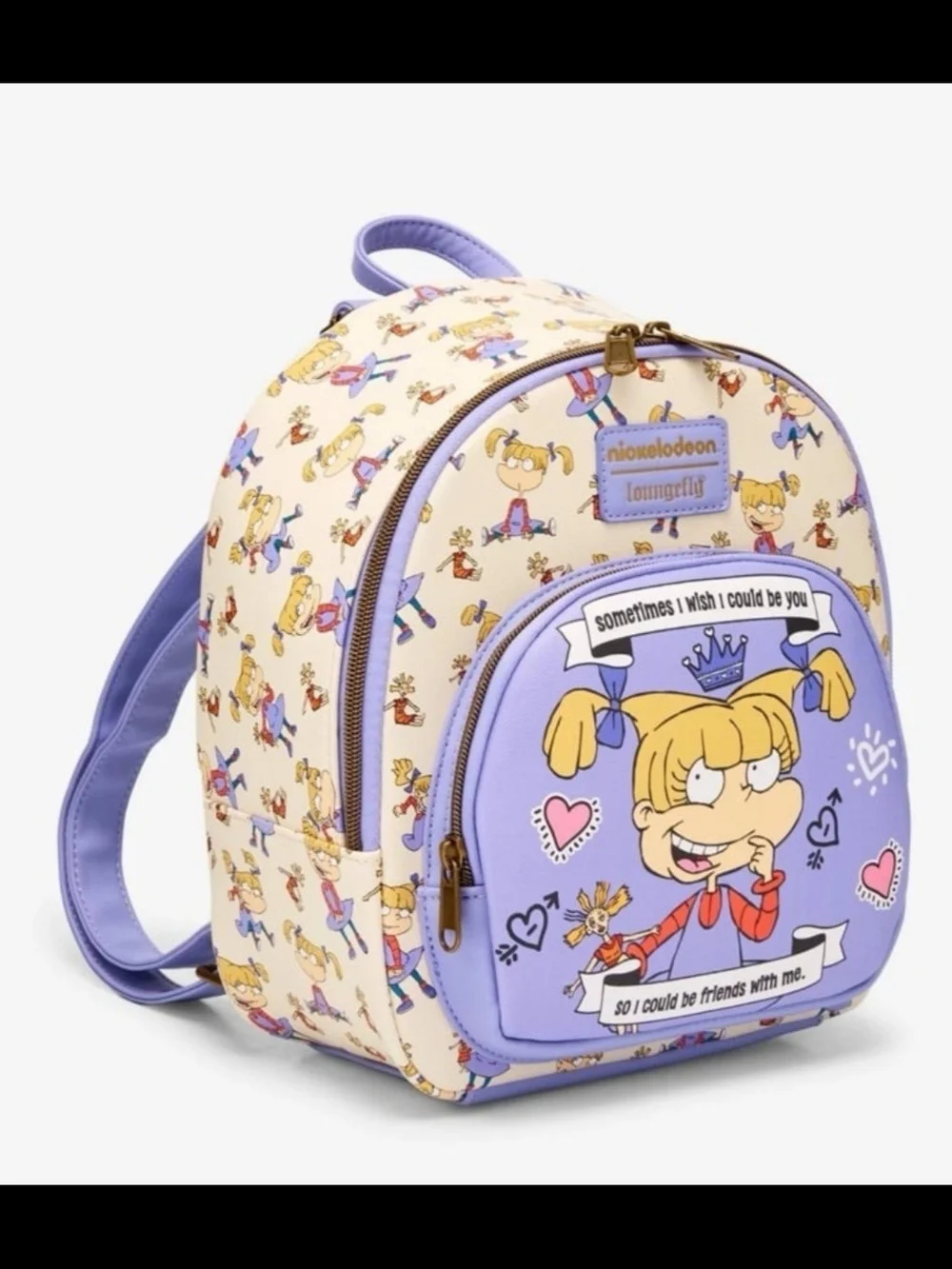 Loungefly Lavender & Cream Rugrats Angelica Mini Backpack